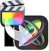 Automatic-Duck-xsend-motion - Ohjelmistot.fi Collage of video editing icons: a clapperboard and two colorful software app icons representing editing tools and film production.