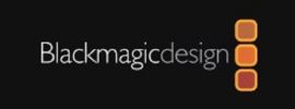 Blackmagic_Design_logo - Ohjelmistot.fi Blackmagic Design logo on a black background with three orange rounded-square icons to the right.
