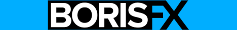BORIS FX logo on a bright blue background