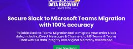 slack-to-teams-migration - Ohjelmistot.fi Banner ad for Kernel Data Recovery: announces Slack to Microsoft Teams migration tool with 100% accuracy. Includes 'Free Download' CTA.